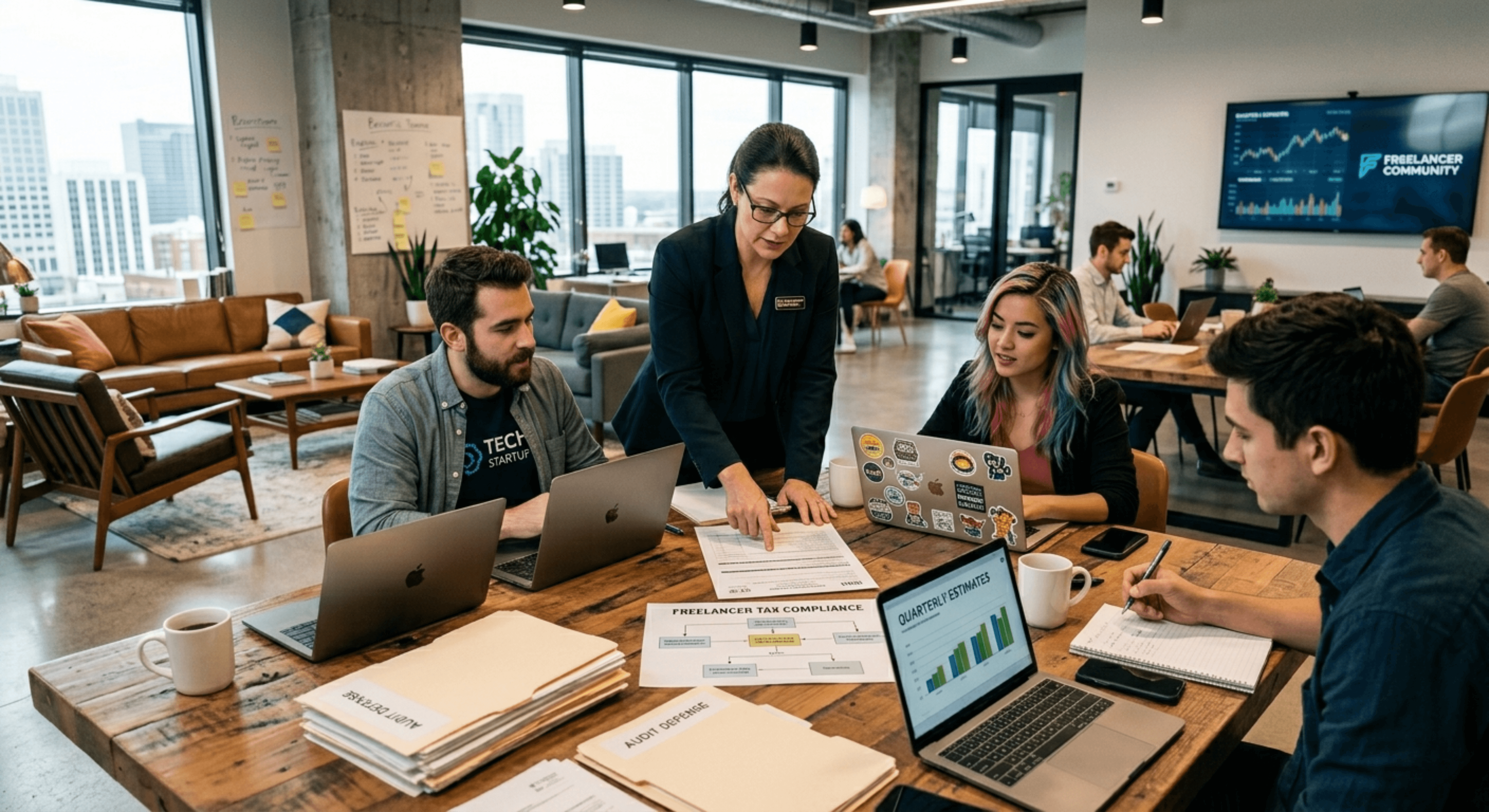 Enrolled Agent helping clients with IRS representation, tax compliance, audit support, and tax planning services in a collaborative business meeting.