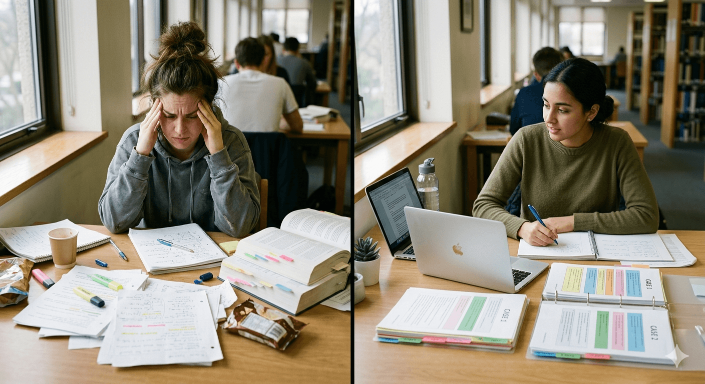 Comparison of traditional essay-based exam preparation versus structured case-based learning for the US CMA exam update effective May 2026.